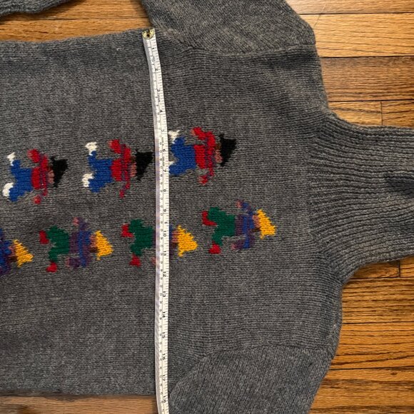 cottage cabincore 80s roberta frost gray handknit sweater little snow hikers sm - Picture 4 of 9